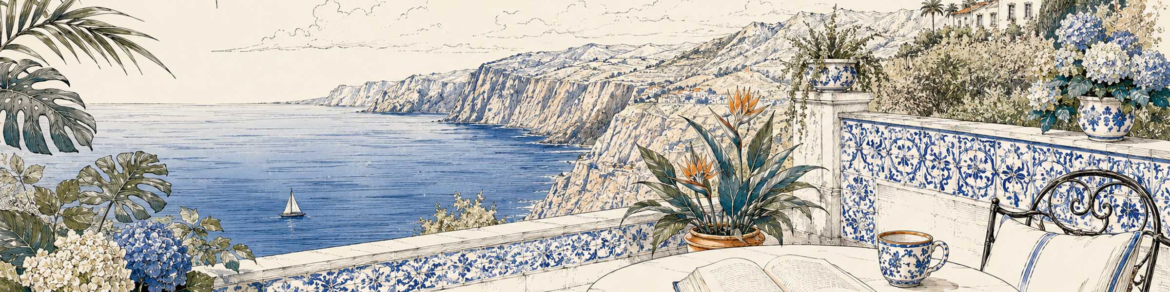 Terraza de Madeira con paisaje atlántico